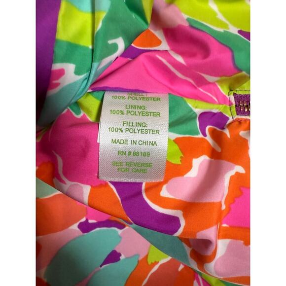 Lilly Pulitzer Kate Purple Gold Puffer Vest Floral Lining - Small Style 73540 - Picture 6 of 9